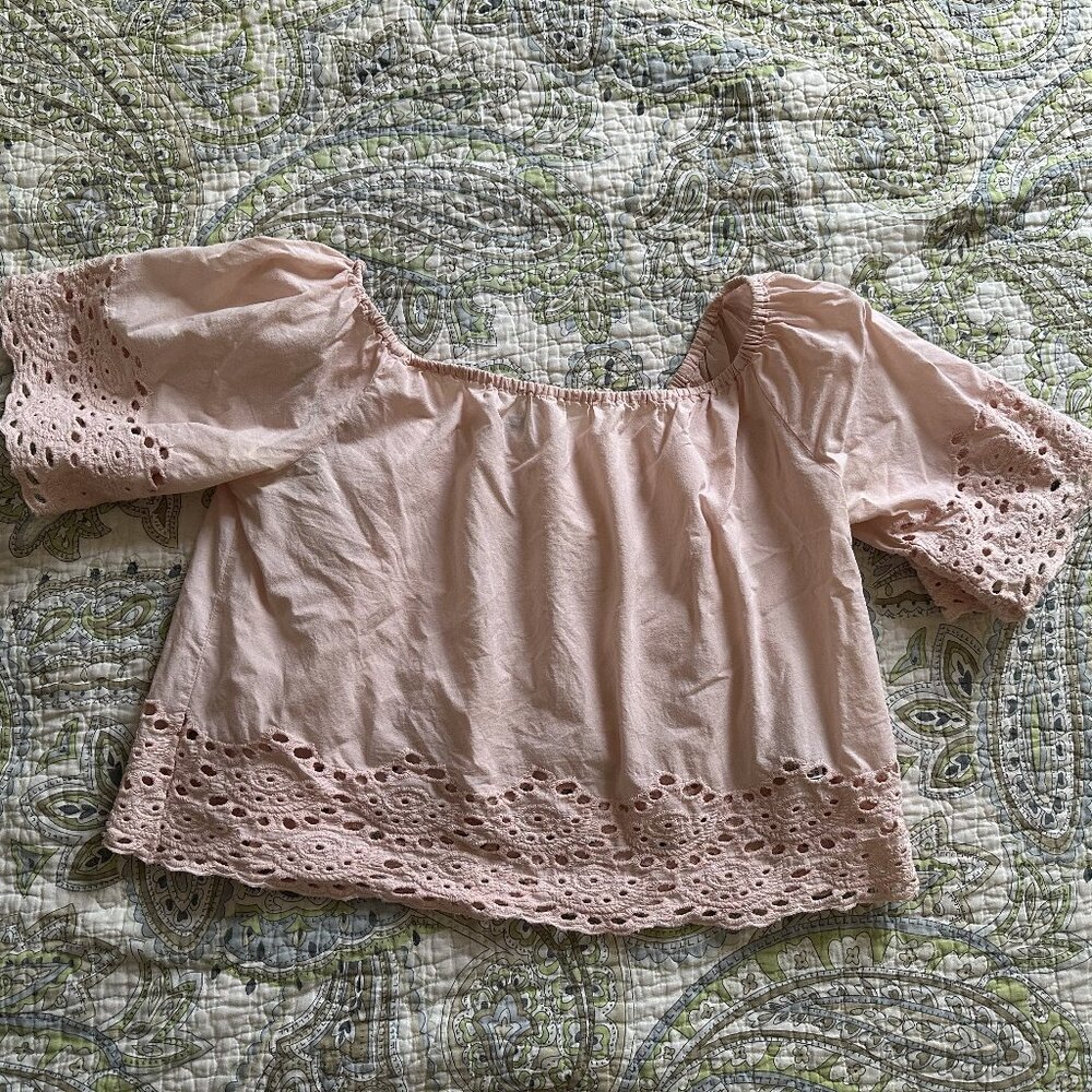 Cute Light Pink Lacey Babydoll Top - Size L